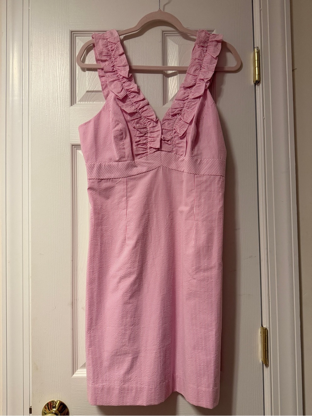 Lilly Pulitzer Pink Ruffle V-Neck Mini Dress